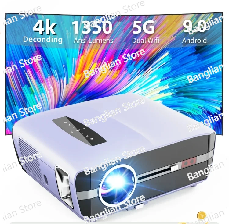 

Ultra HD 4K Projector, 1350ANSI Lumens, PK DLp, LASER Home Theater, Smart Android TV, Daylight Beam, Wi-Fi 6, 5G, No Delay