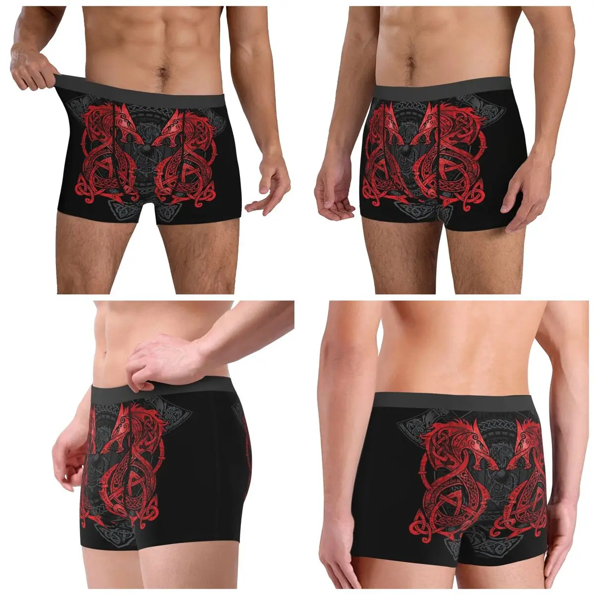 Boxer Underpants Shorts Viking Loki Son Fenrir Panties Men Comfortable Underwear for Homme Man Boyfriend Gift