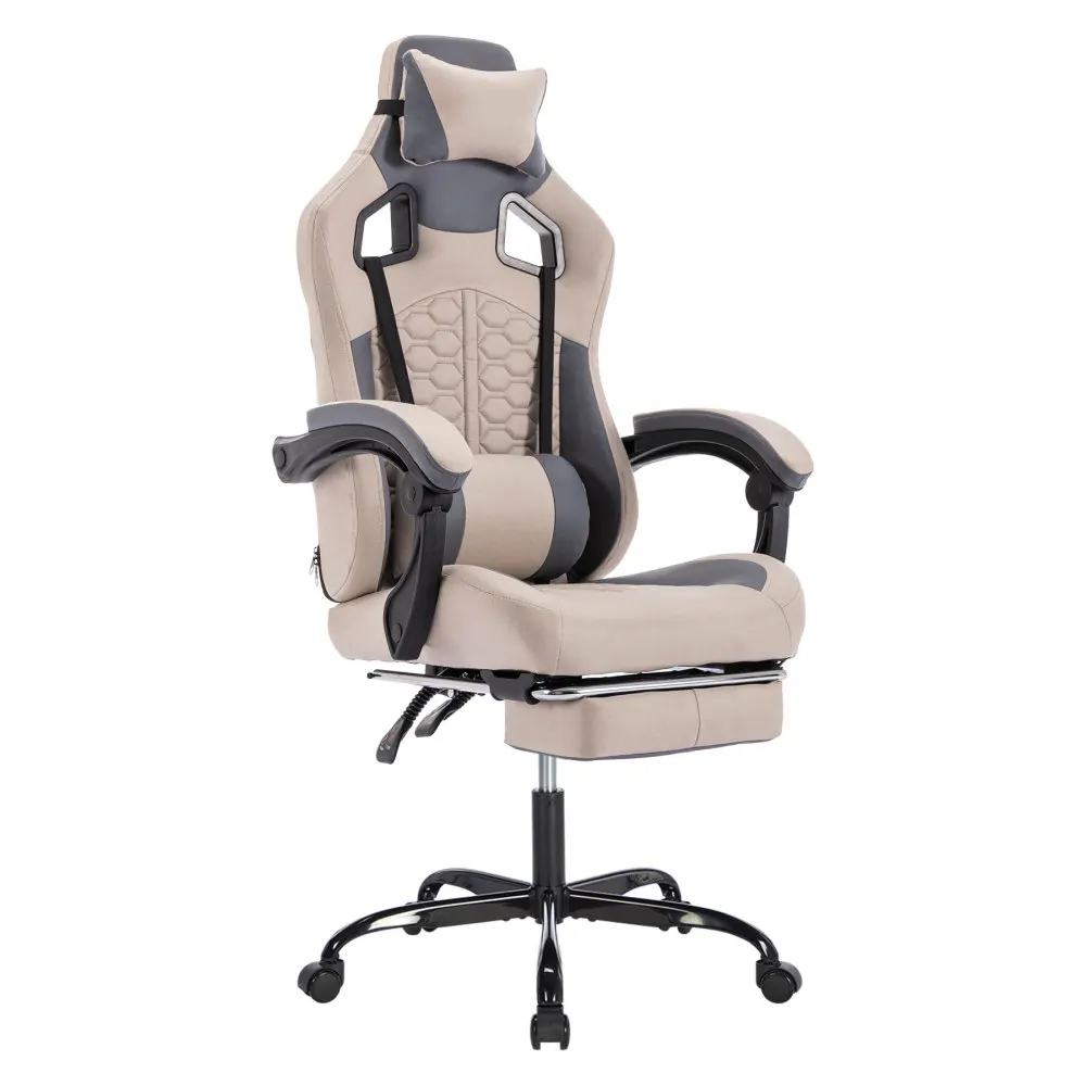 

Gaming Chair with Massage,Ergonomic PC Gaming Chair with Footrest Comfortable Headrest and Lumbar Support,High Back PVC Leather