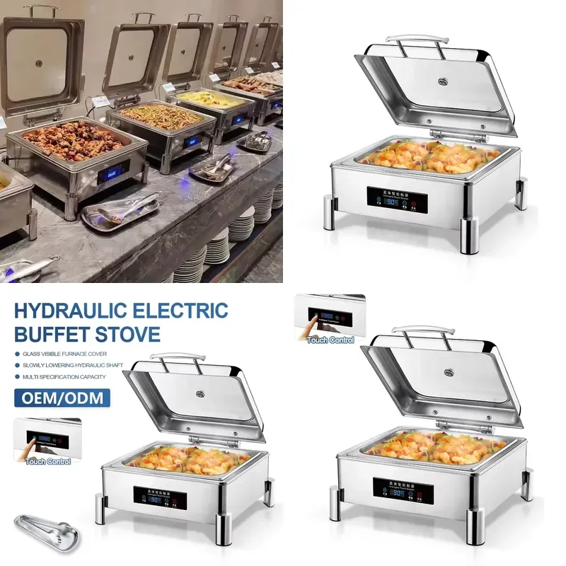 Stainless Steel Chaffing Dishes Square Self-serve Food Warmer Suitable for Catering, Banquets, and Parties