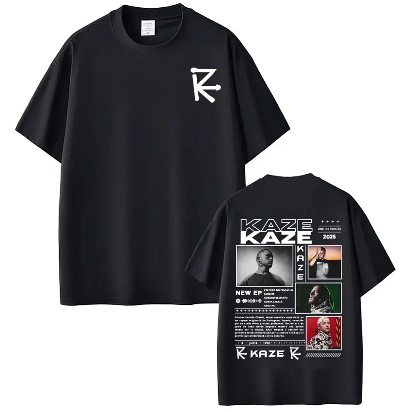 Camisetas con Estampado del Álbum Tour 2026 del Rapero Kazer, Camisetas Holgadas de Hip Hop para Hombre y Mujer, Camisetas de Algodón Casuales de Moda, Camisetas de Manga Corta