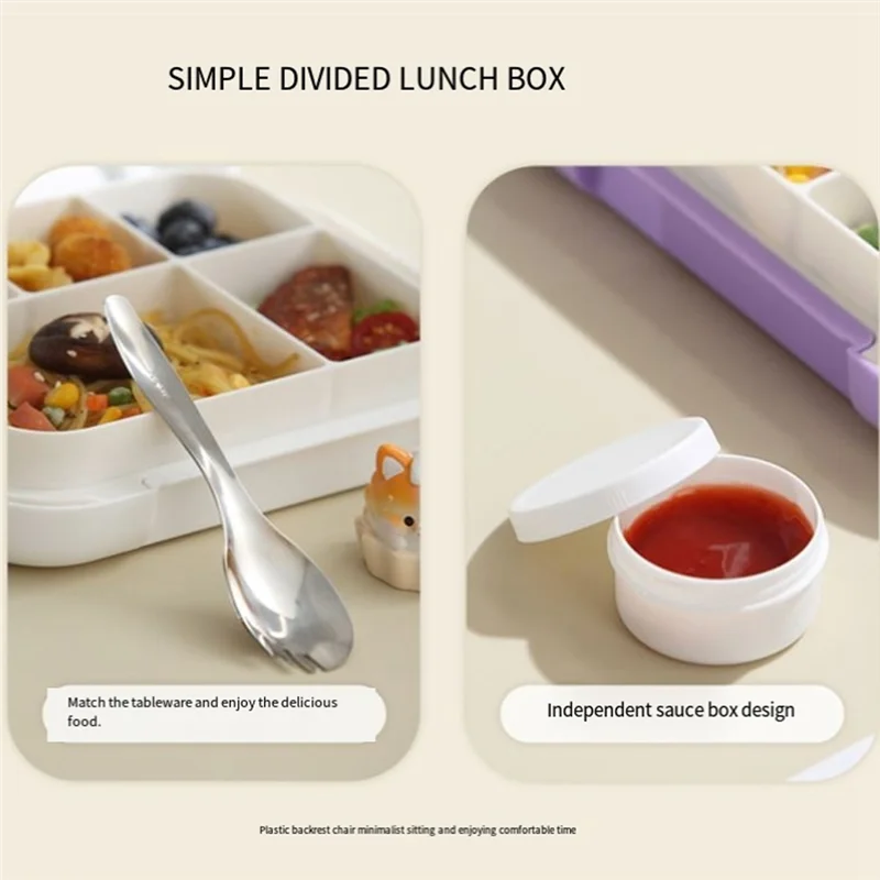

A7THK-Easy To Carry Lunch Box With Cutlery Cartoon Lunch Box Microwave And Dishwasher Safe