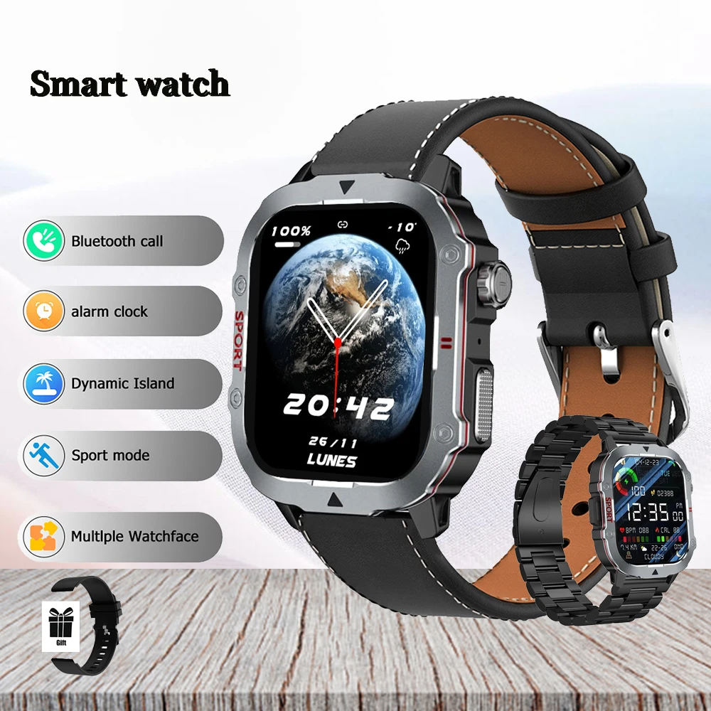 Military Smartwatch Men Women 2.19” HD 240*296 Souvenir Alarm Clock Answe Make Calling Bluetooth Call Diy Faces Watches Outside