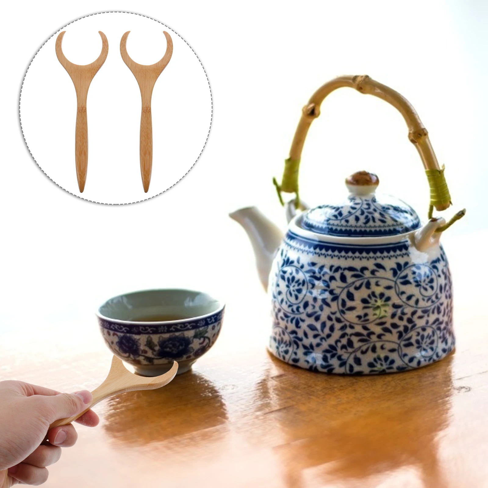 

Bamboo Tea Clip Anti-scald Cup Fork Lightweight Teaware Accessory Easy to Store Practical Gift Kitchen Bar Utensils