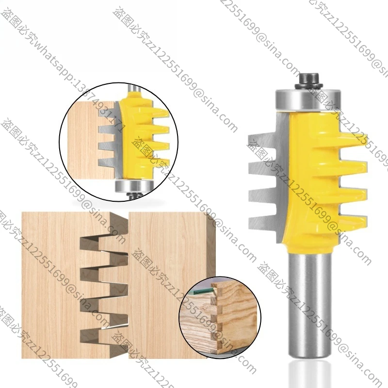 Compatible with Woodworking Milling, Taper Tooth Joint Cutter 1/4