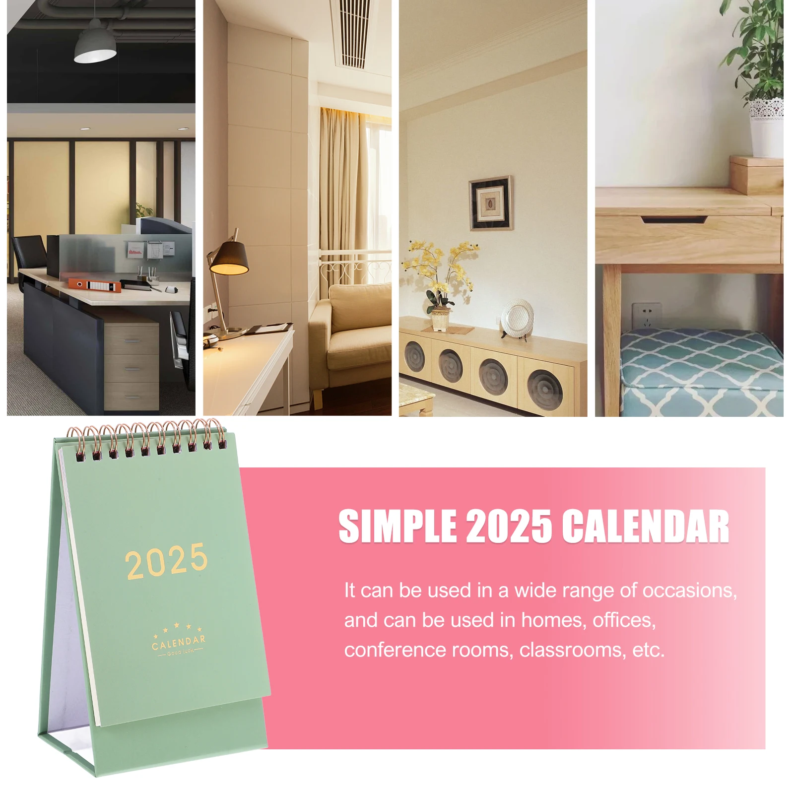 Countdown Desk Calendar 2025 Thick Paper Monthly Memo Standing Desktop Calendars Office Table Planning Schedule Tracking