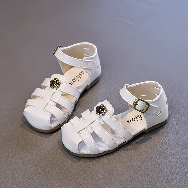 Girls Fashion Roman Style Flat Non-slip Breathable Comfortable Sandals Summer Outdoor Children's Casual Soft Bottom Beach Sandal