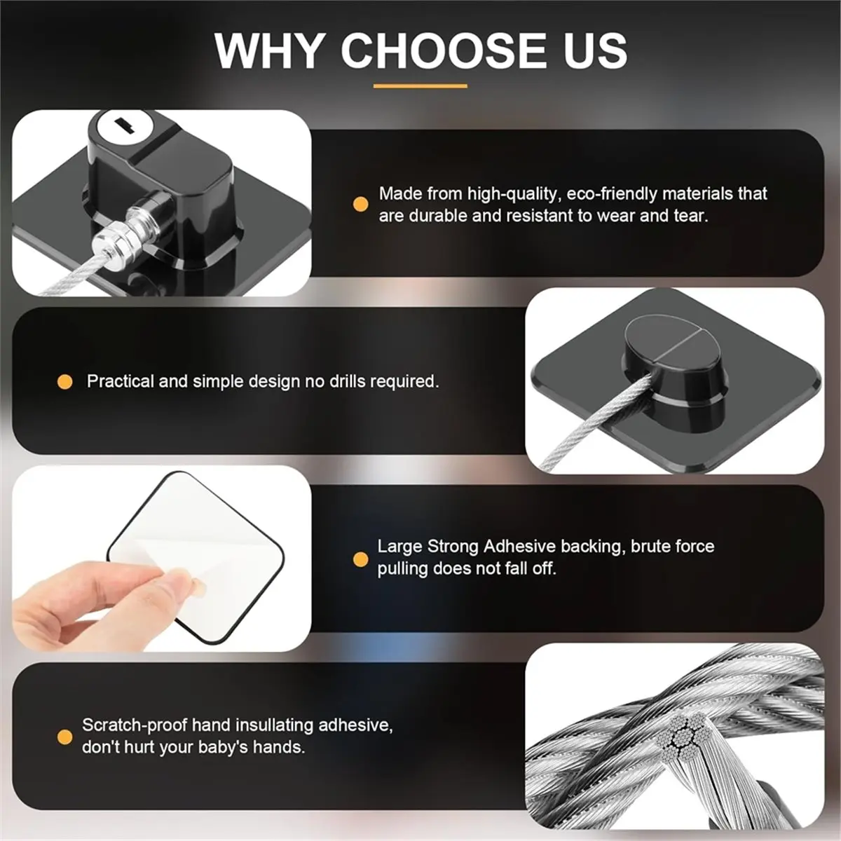 

MALL Fridge Lock, Refrigerator Lock for Freezer, and Drawers, Closets, Doors, with Adhesive Backing, Easy Install, 3PCS