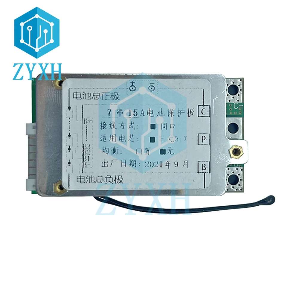 Zrównoważony BMS 7S 24V 30A 20A 15A 12A Li-ion 18650 płyta ładowania baterii korektor PCB z temperatura NTC ochrona dla Escooter