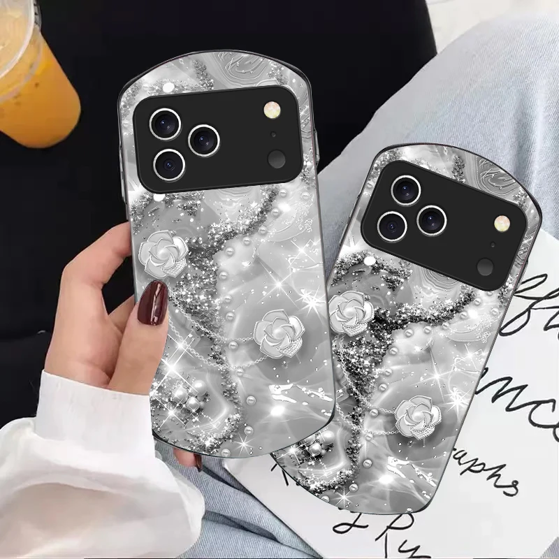 

Elegant Decorative Arts For iPhone 17 16 15 14 Pro 13 Plus 12 mini 11 Pro Max XR X S 7 8 Elliptical Tempered Glass Phone Case