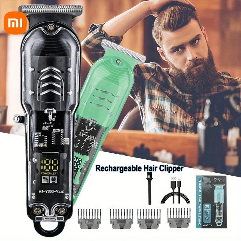 Xiaomi Rechargeable Hair Clipper Digital Display Transparent Electric Hair Clipper Low Noise Men Cordless Portable Hair Clipper