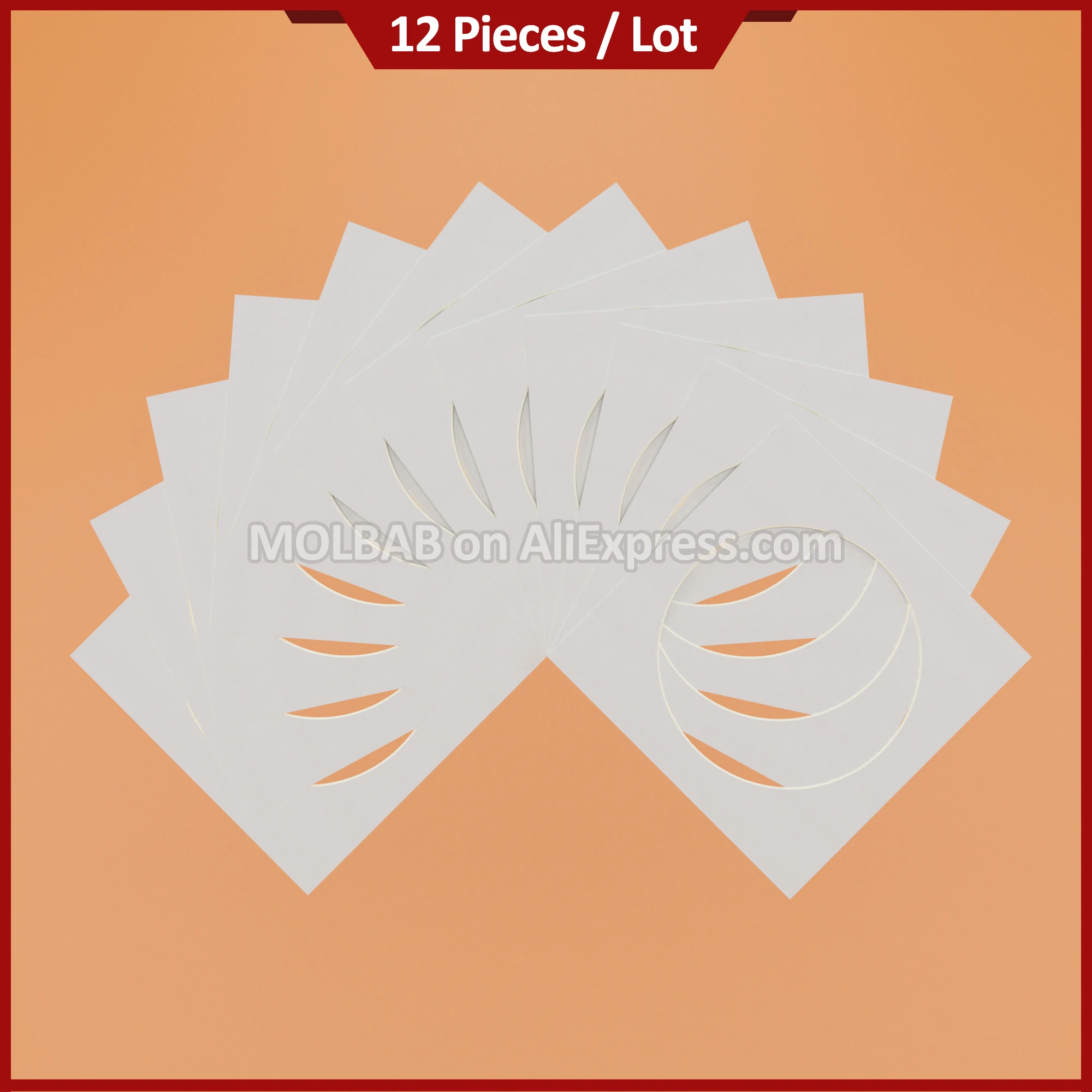 Circle Opening Photo Mats White/Black Textured Surface Square Paperboard Mounts For Picture Frame Passe-Partouts Décor 12PCS/Lot