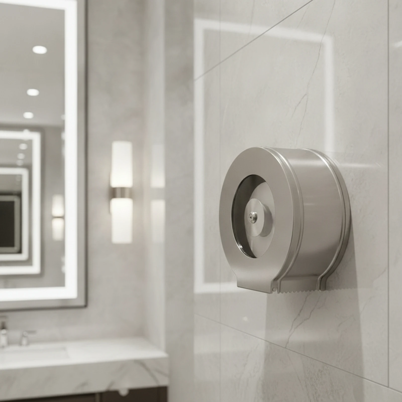 Wall-Mounted Bathroom Tissue Dispenser Round Jumbo Bathroom Tissue Dispenser Tissue Holder Heavy-Duty Locking