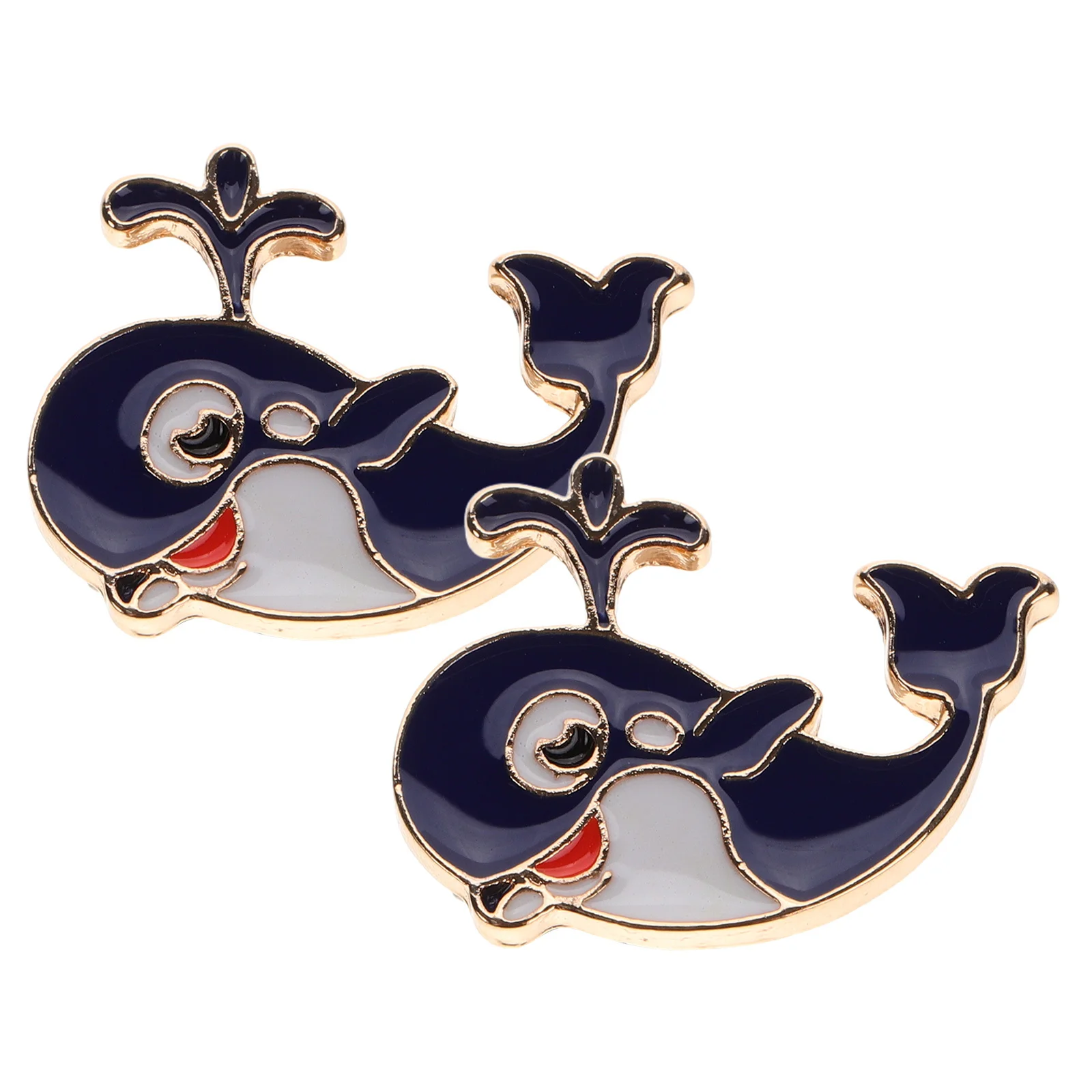 2 قطعة دبابيس بروش الحيوان الكرتون الحوت نمط اكسسوارات للملابس أكياس القبعات المحيط الحيوان دبابيس زر مقاطع طوق كليب #5