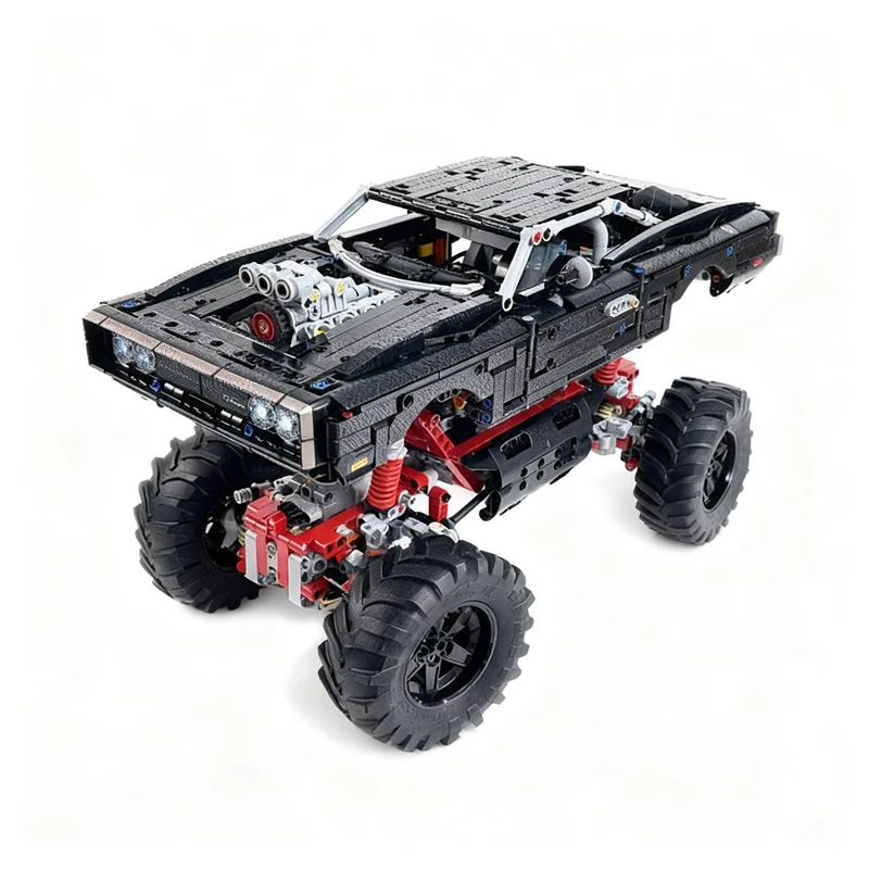 2168pcs MOC Fast Furious Dodge Charger RT Car 4x4 Off-Roader RC MOD Power Function Motors Technical Model Building Blocks 3D