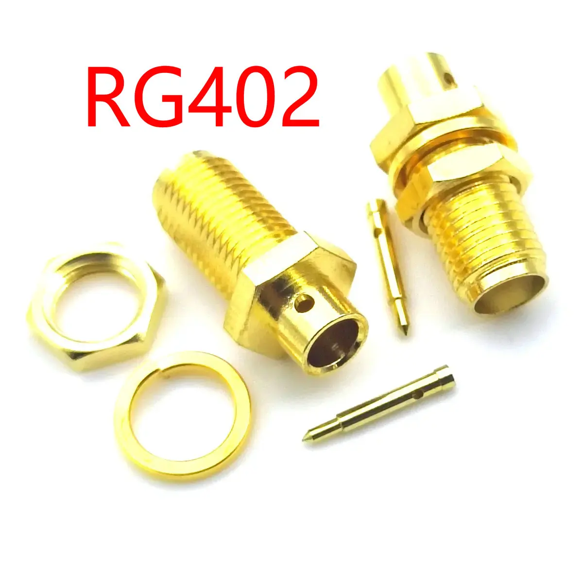 RP SMA Female Crimp Connector for semi-rigid RG402 0.141