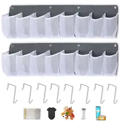 Caravan RV Pouch Organizer Motorhome Mesh Storage Pockets With Bedside Hanging Hooks Camper Accessoires Camping Car Accessory