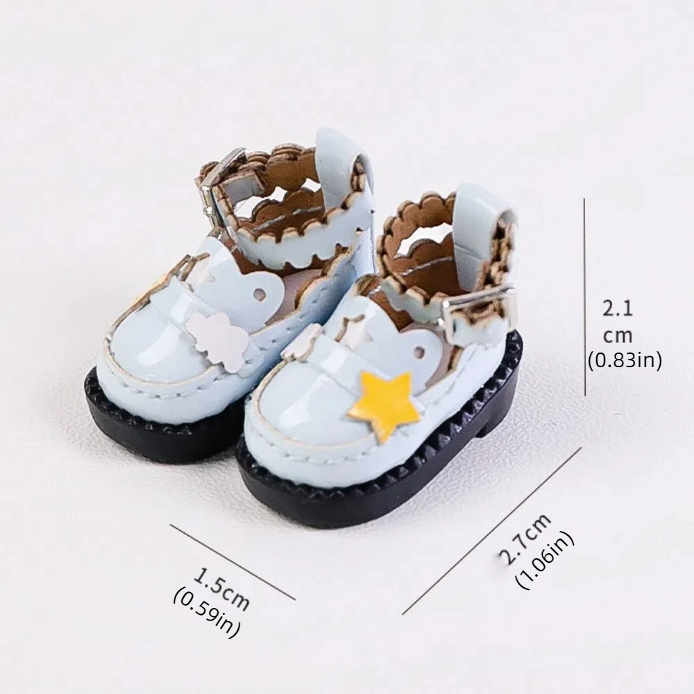 1 pair PU Leather OB11 Uniform Shoes DIY Lightweight DOD Yunduoxing Doll Shoes 1:12 Mini Mini Doll Leather Boots Body Dolls