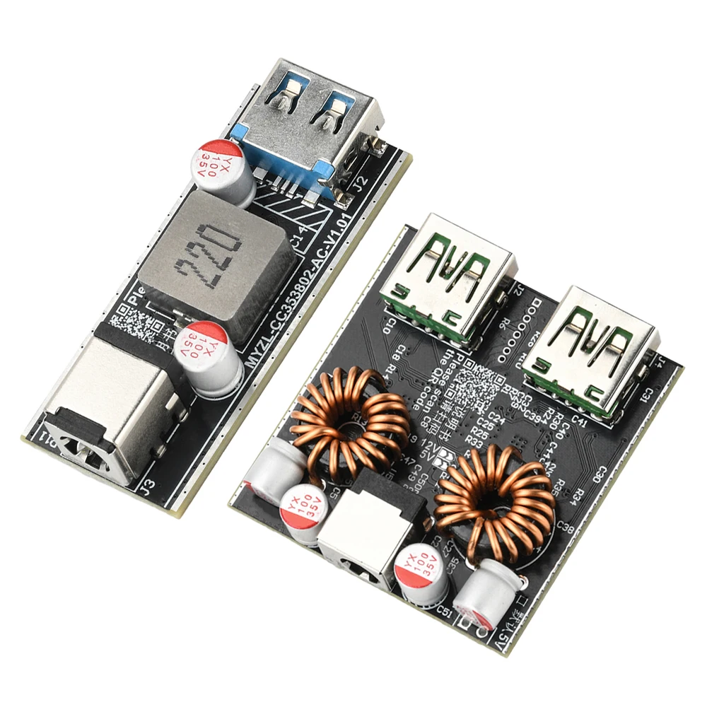 DC 6-30V PD 140W 100W Full Protocol DIY Motherboard 2-Way Super Fast Charging Desktop Charger Module DC 55*25MM with Fan Driver
