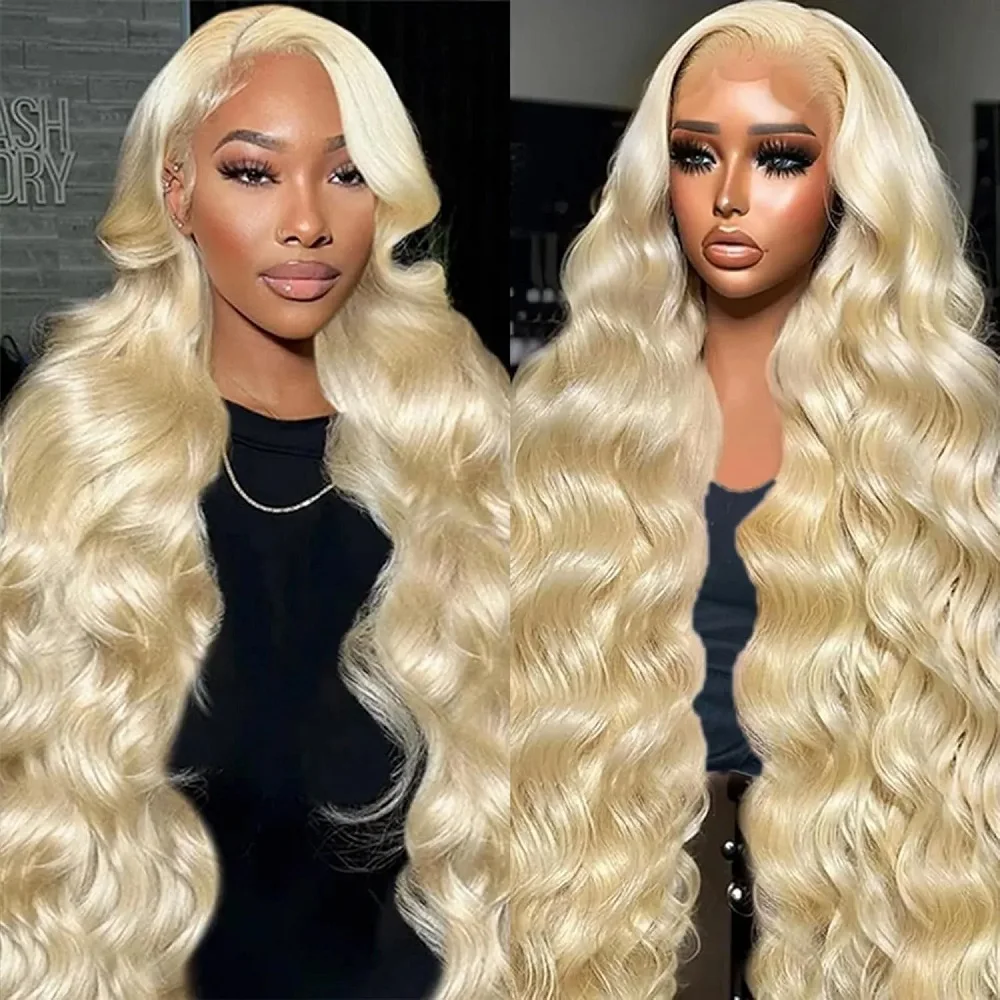 Perruques Lace Front HD Blondes Body Wave 13x4 de 44-46 Pouces, Cheveux Humains Colorés 613, Densité 200, Perruques Frontales Transparentes 13x6 en Dentelle Complète