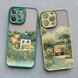 Oil Painting Garden Grange Countryside Fairy Art Phone Case For iPhone 17 16 15 14 13 12 11 Pro Max XR XS X 15 16 back Cover
