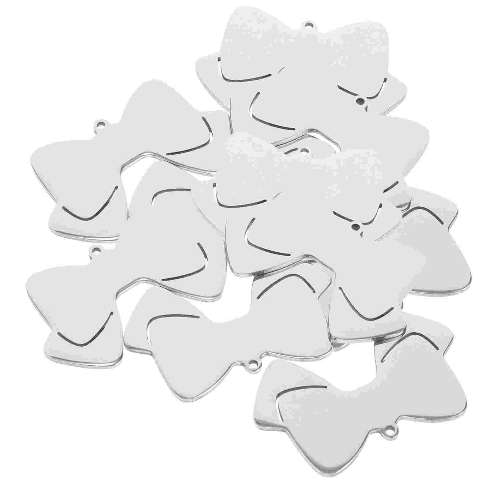 

10 Pcs Dog Tag Bow Shaped Tags Stainless Steel Dogs Name Pet Collar For Pets ID Puppy