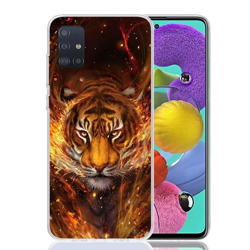 Ferocious Tiger Animal Phone Case For Samsung Galaxy A51 A41 A31 A21S A11 A01 A71 A50 A40 A30S A20E A10S A70 A6 A7 A8 A9 Coque