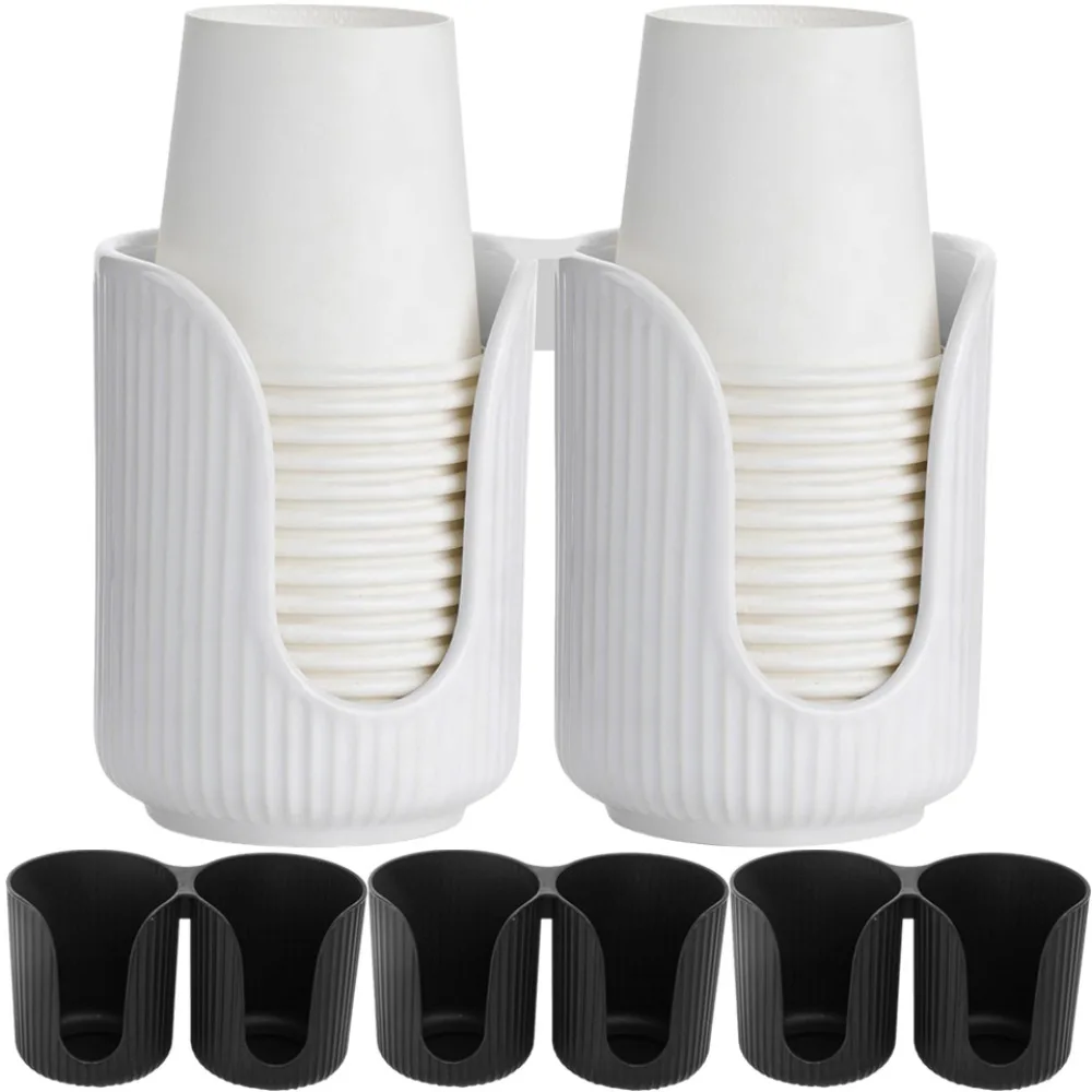 

Disposable Cup Storage Rack Exquisite Practical Double Cup Holder Plastic Dispenser Mug Display Stand Organizer Kitchen Supplies