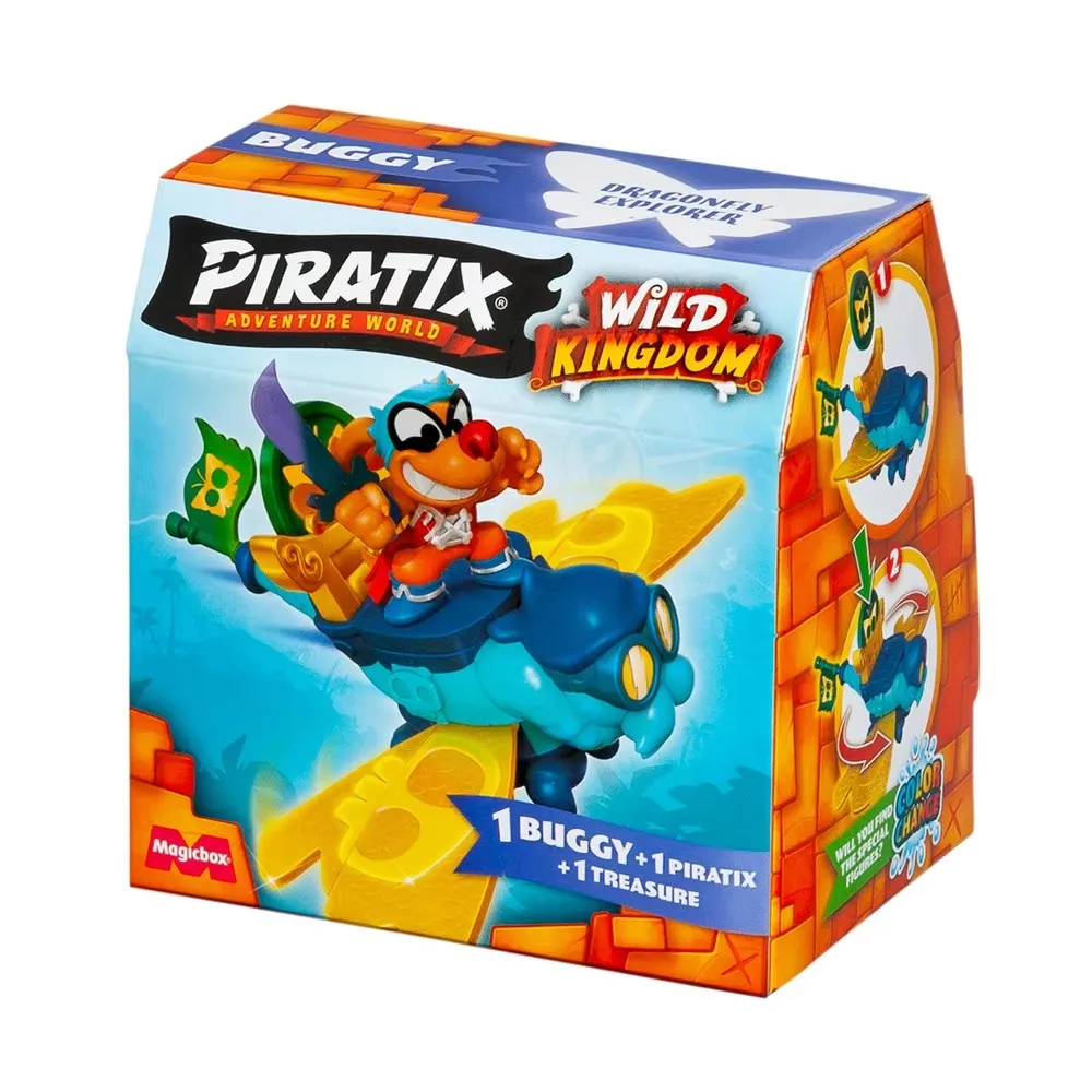 

Piratix Adventure World Wild Kingdom Collect Box Include 1 Buggy 1 Piratix 1 Treasure Find Gold Exclusives Figure Toys Boys Gift