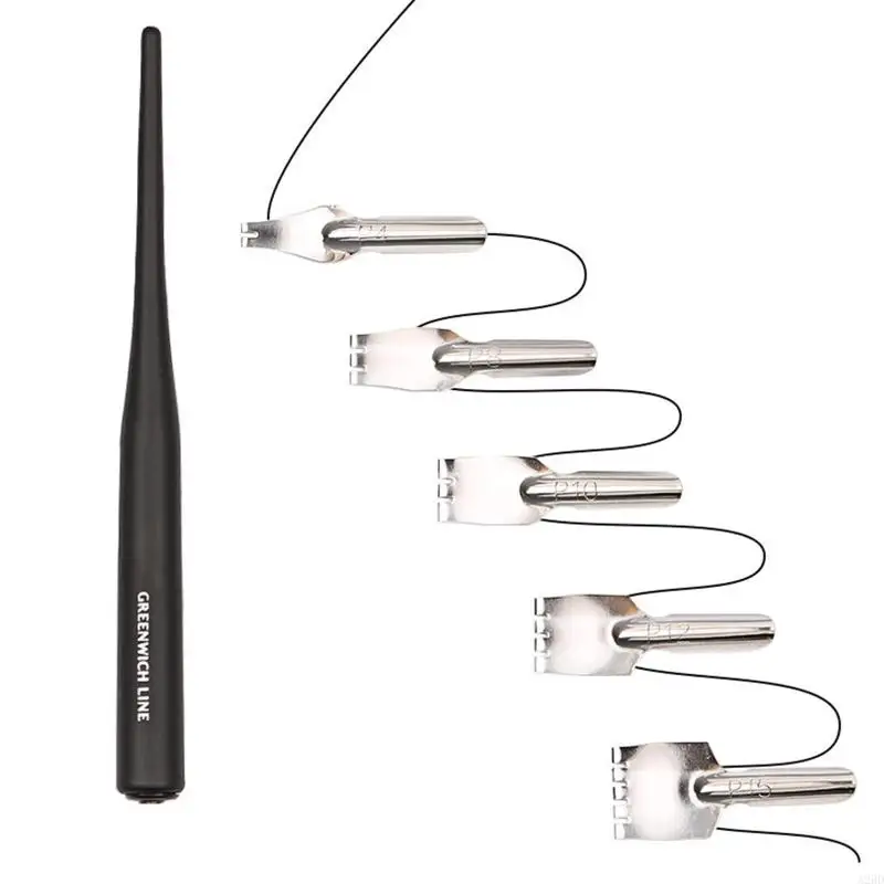 A2BD Oblique Dip Pen Conjunto com o detentor da caneta 5 Ferramentas quadrinhos NIBS para o escritor