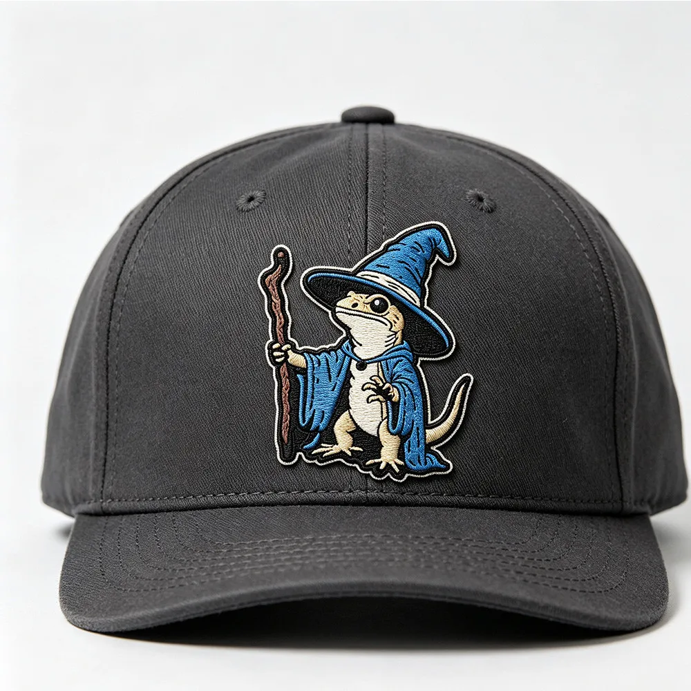 Lizard Wizard Enamel Armband, Rock Gothic Blue Animal-print Decorative Backpack Hook and Loop Patch