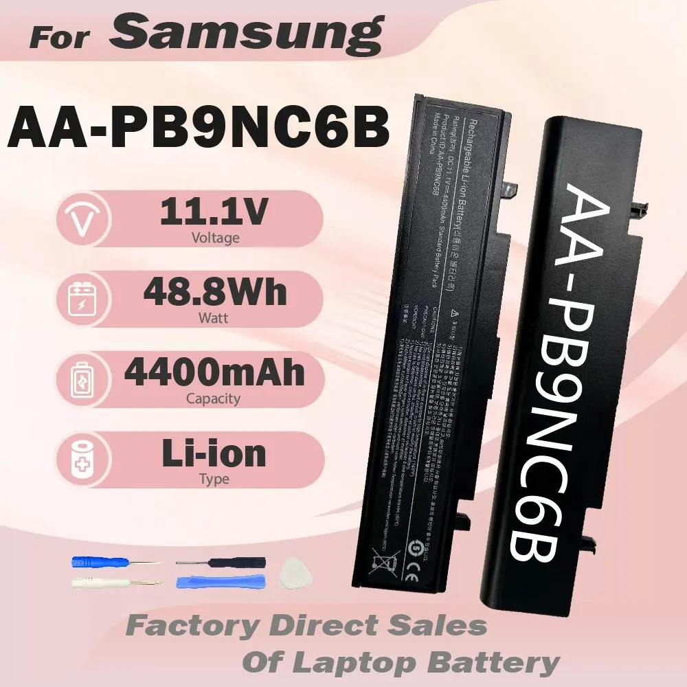 AA-PB9NC6B AA-PB9NS6B Laptop Battery for Samsung R428 R528 R460 R580 RV508 PL9NC6W NP350V5C 355V5C Np300v5a NP550P7C