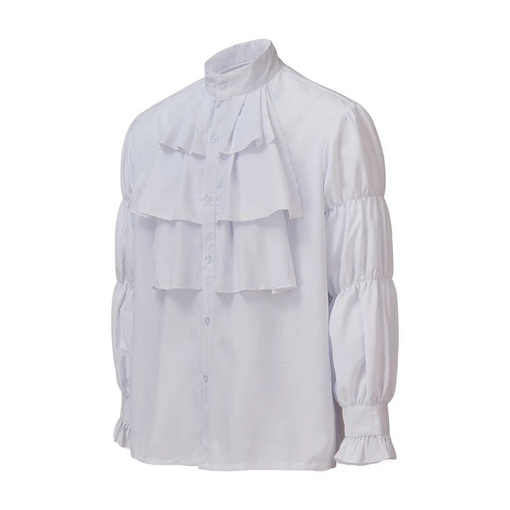 Seinfeld Puffy Shirt Cosplay Costume Man's White Shirts Jerry Seinfeld Halloween Top Daily Shirts