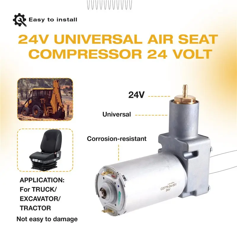 For ISRI GRAMMER For Truck Excavator Tractor Compatible 24V Universal Seat Air Compression Pump- Models 150400 1190348 130670-N2