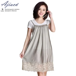 Electromagnetic radiation protective 100% silver fiber knitted fabric maternity dress Mobile phone EMF shielding slip dress