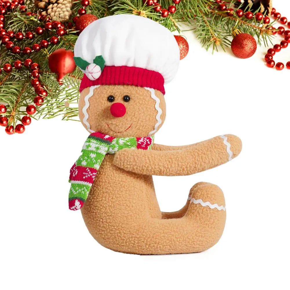 Plush Gingerbread Man Decoration Gingerbread Man Themed Christmas Accessory Gingerbread Man Doll Wine Bottle for Xmas for Xmas