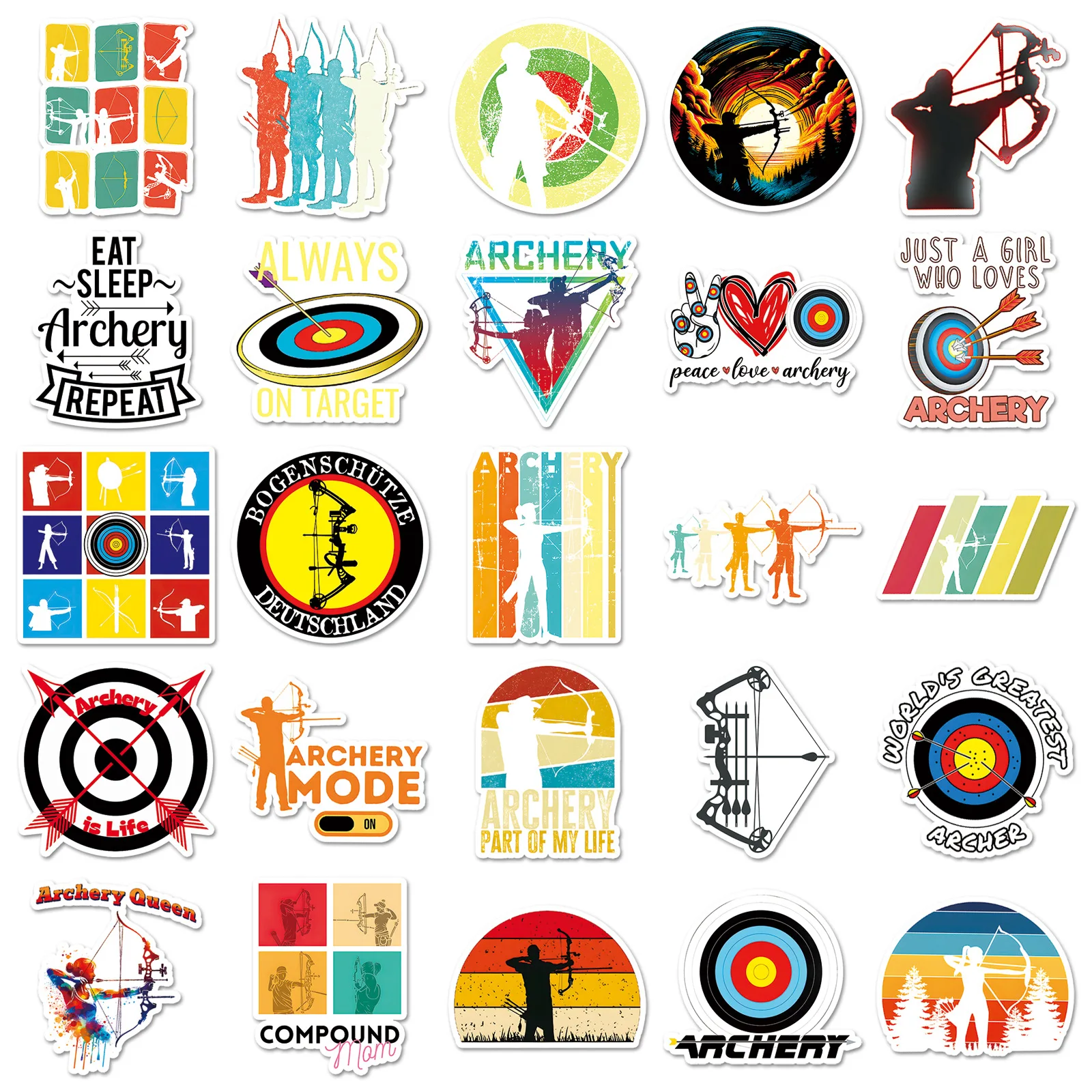 10/30/50 個アーチェリースポーツ落書きステッカーパーソナライズされたスポーツ競争装飾文具水カップ落書きデカール