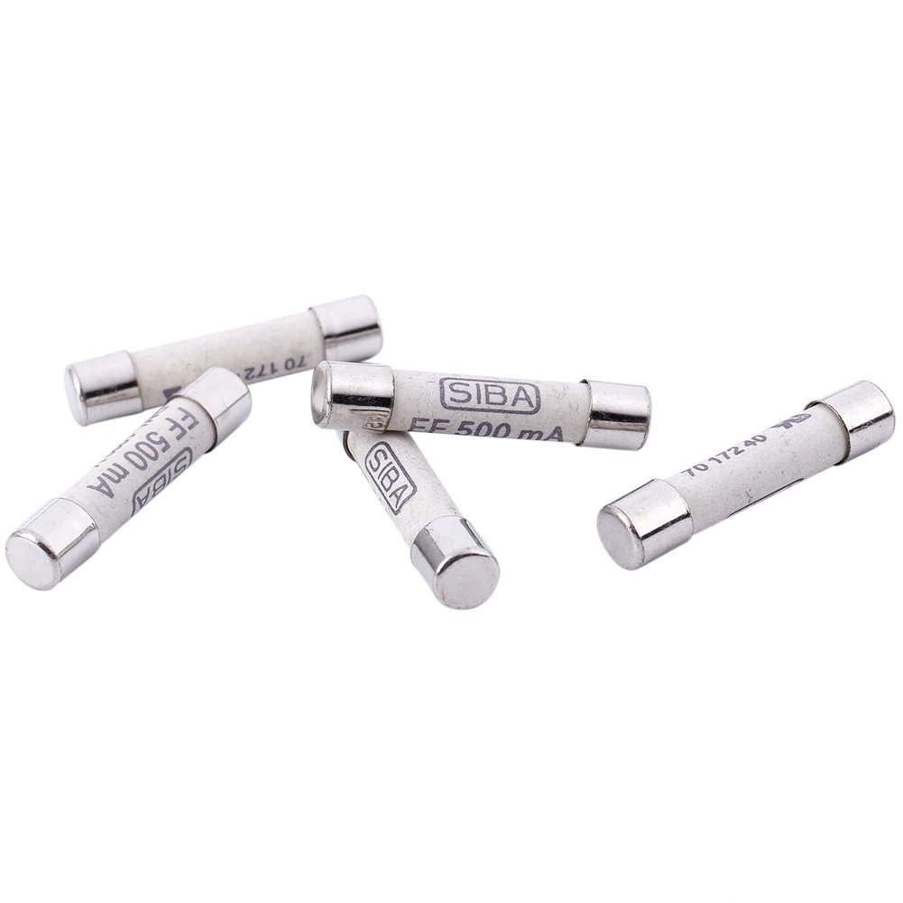 A003 10 قطعة سيراميك فضي + أبيض 1000 فولت 500MA 6.3X32 مللي متر فيوز أبيض لمقياس متعدد 3X0.5X0.5 سنتيمتر