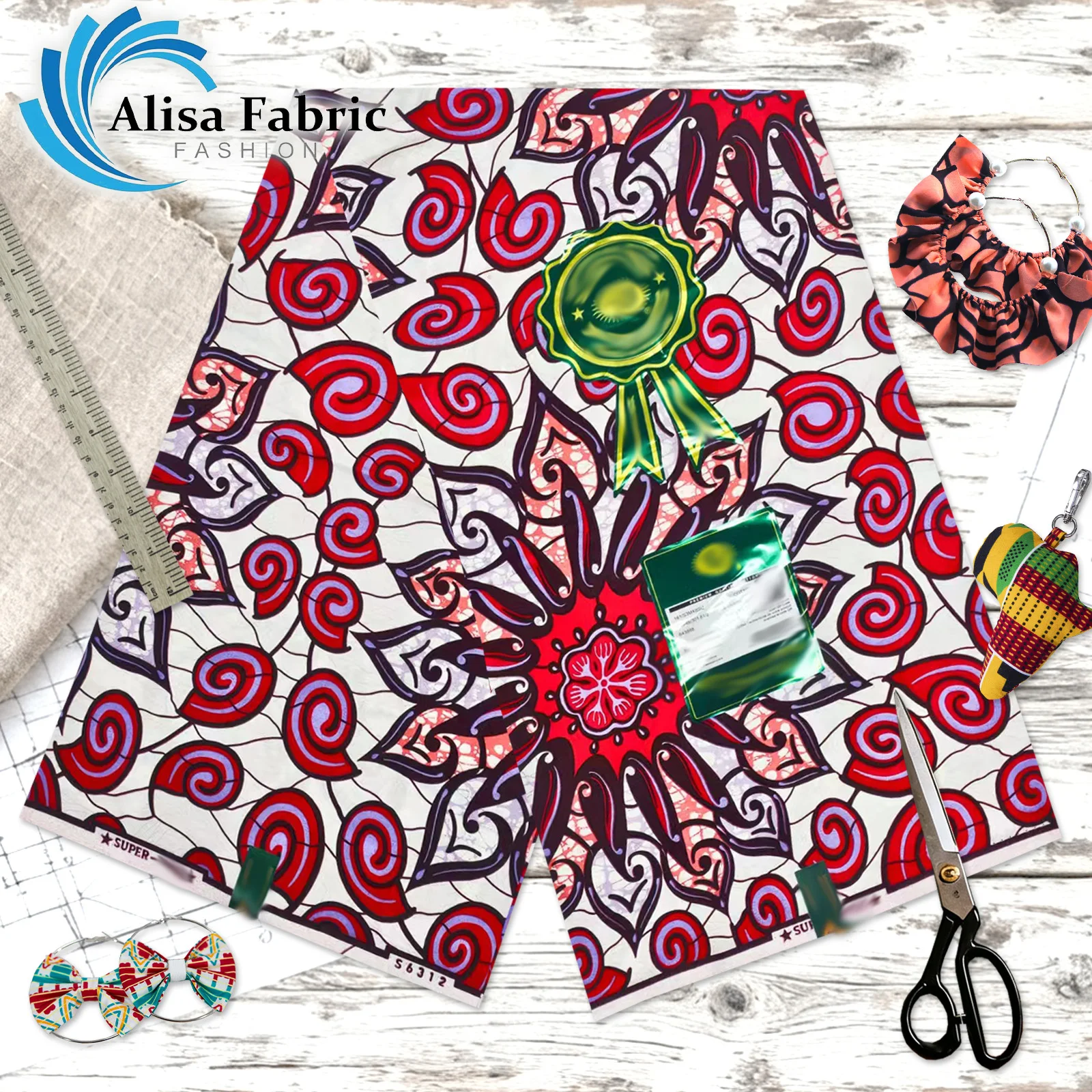 

High quality 2025 super fabric African wax print fabric 6 yards Ankara 100% cotton wholesale Dutch for man and woman