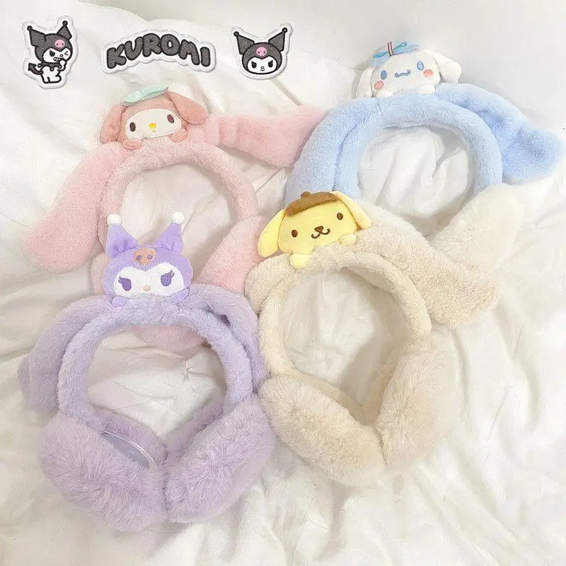 

Kawaii Sanrio Earmuffs Warmth Kuromi Cinnamoroll Applicable To Students and Adults Folding Ear Muffs Cute Plush Ear Covers