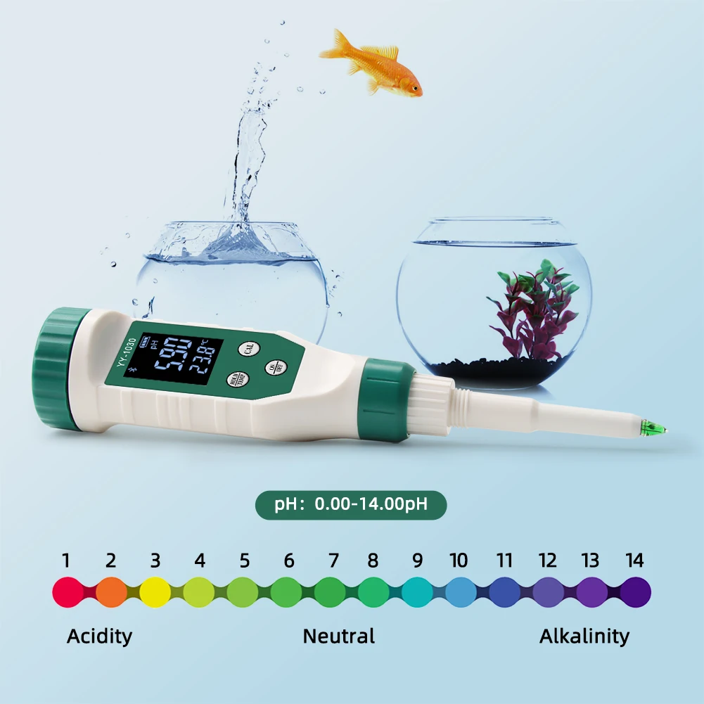 Professional Skin Care PH Meter 0.00 ~ 14.00เครื่องวัดปริมาตร Sensitive Probe ดิจิตอลบลูทูธเครื่องทดสอบความเป็นกรดสำหรับครีมโลชั่นเครื่องสำอางค์