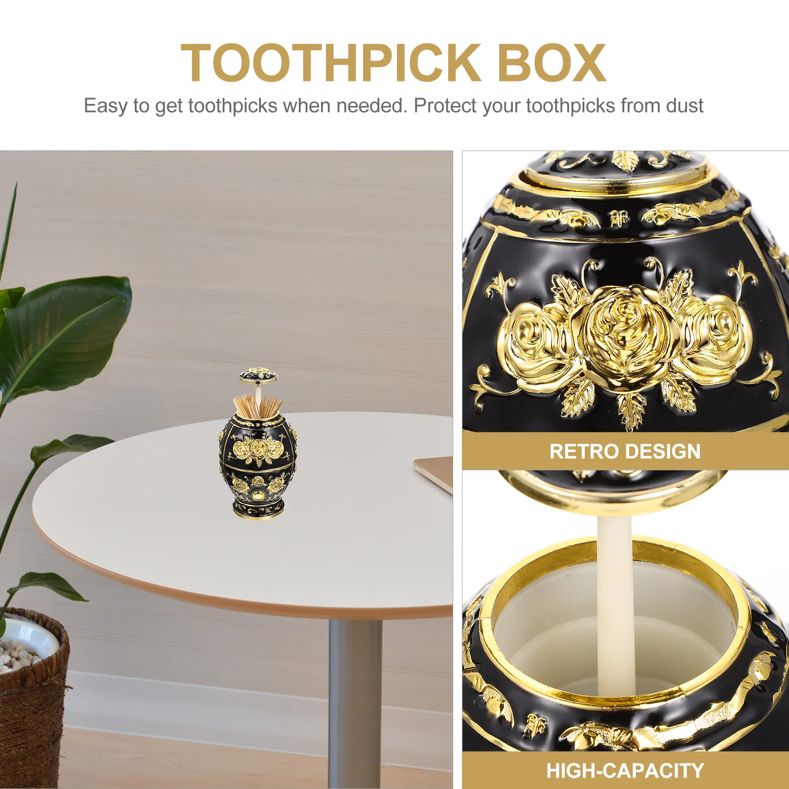 

Toothpick Organizer Storage Box Exquisite Holder Material Suitable for Home Bar Coffee Shop Gift Delicate Toothpick Box