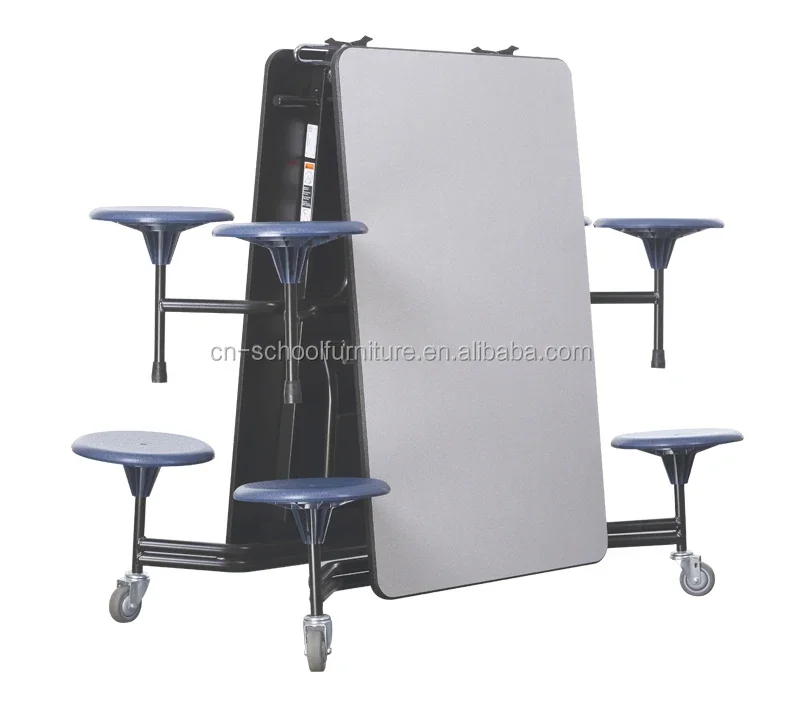 

School Canteen furniture Folding 8 Seater Dining Table Set