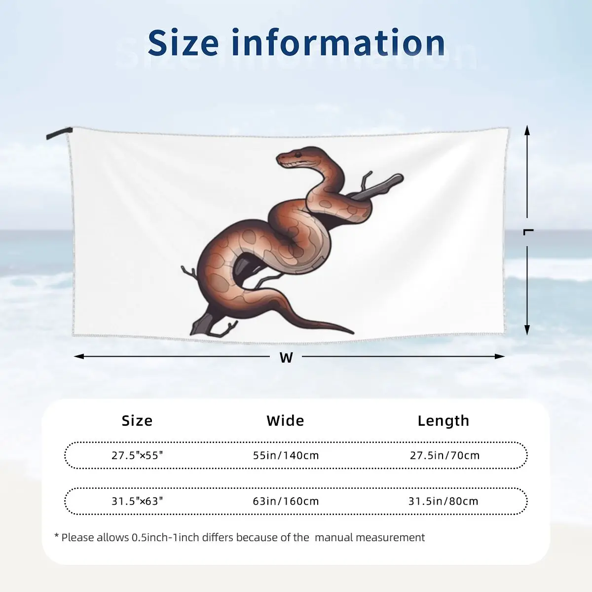 Ball Python Snake Beach Towel Soft Microfiber Quick Dry Absorbent Quick Towels For Bath