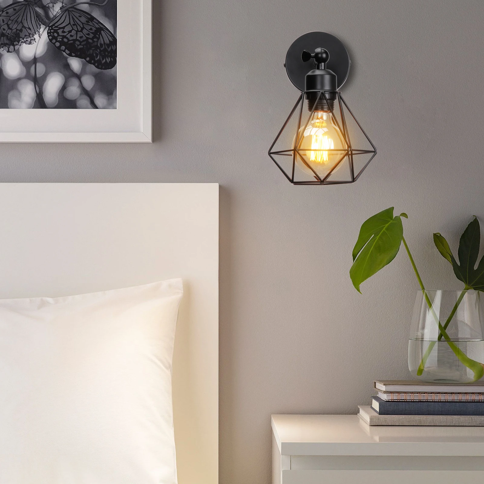 Vintage Wall Light Shade Industrial Ceiling Lamp Retro Loft Wall Sconce Cafe Bar Indoor Lighting Living Room Home Decor E27 LED