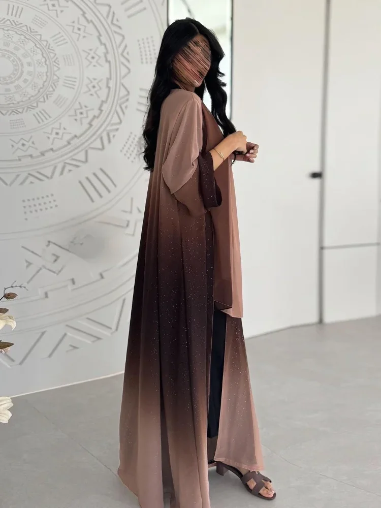 Eid Muslim Abaya Women Cardigan Jalabiya Morocco Party Dresses Dubai Sparkling Abayas Kaftan Vestidos Arab Long Robe 2024