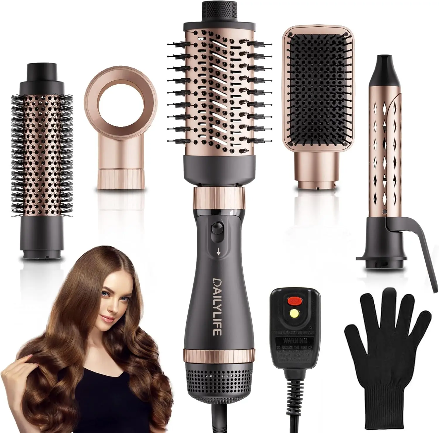 5-in-1 Hair Dryer Brush Set with Ionic Technology for Salon Styling, Frizz-Free Results