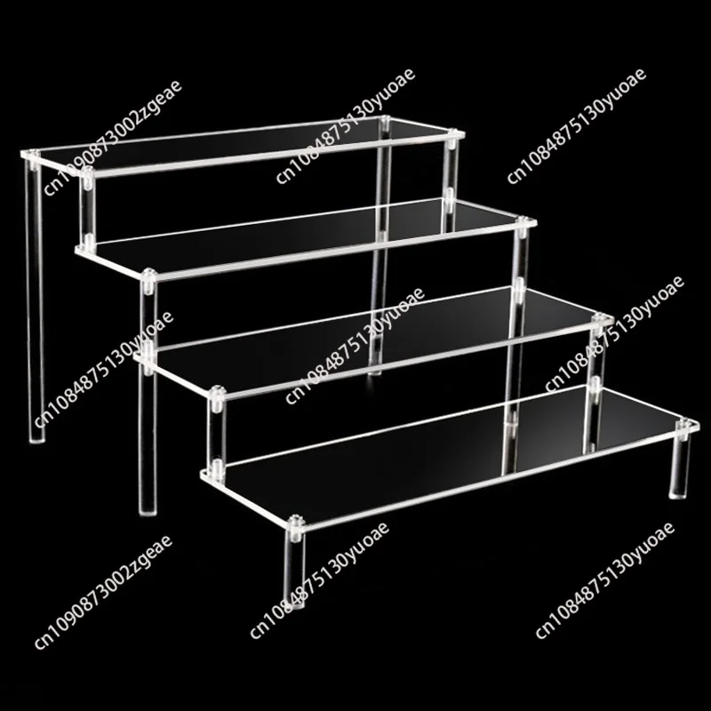 Acrylic Step Shelf Transparent Storage Display Stand Cute Figurine Perfume Display Rack Multi-layer Structure Office Space Use