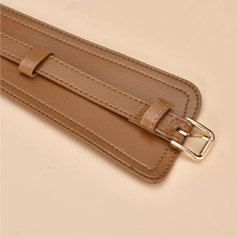 Removable Belt Genuine Leather Wide 7.8CM Fashion Pin Buckle Wide Waistband Corset Decorative Corset Coat Dress Belt Wholesale