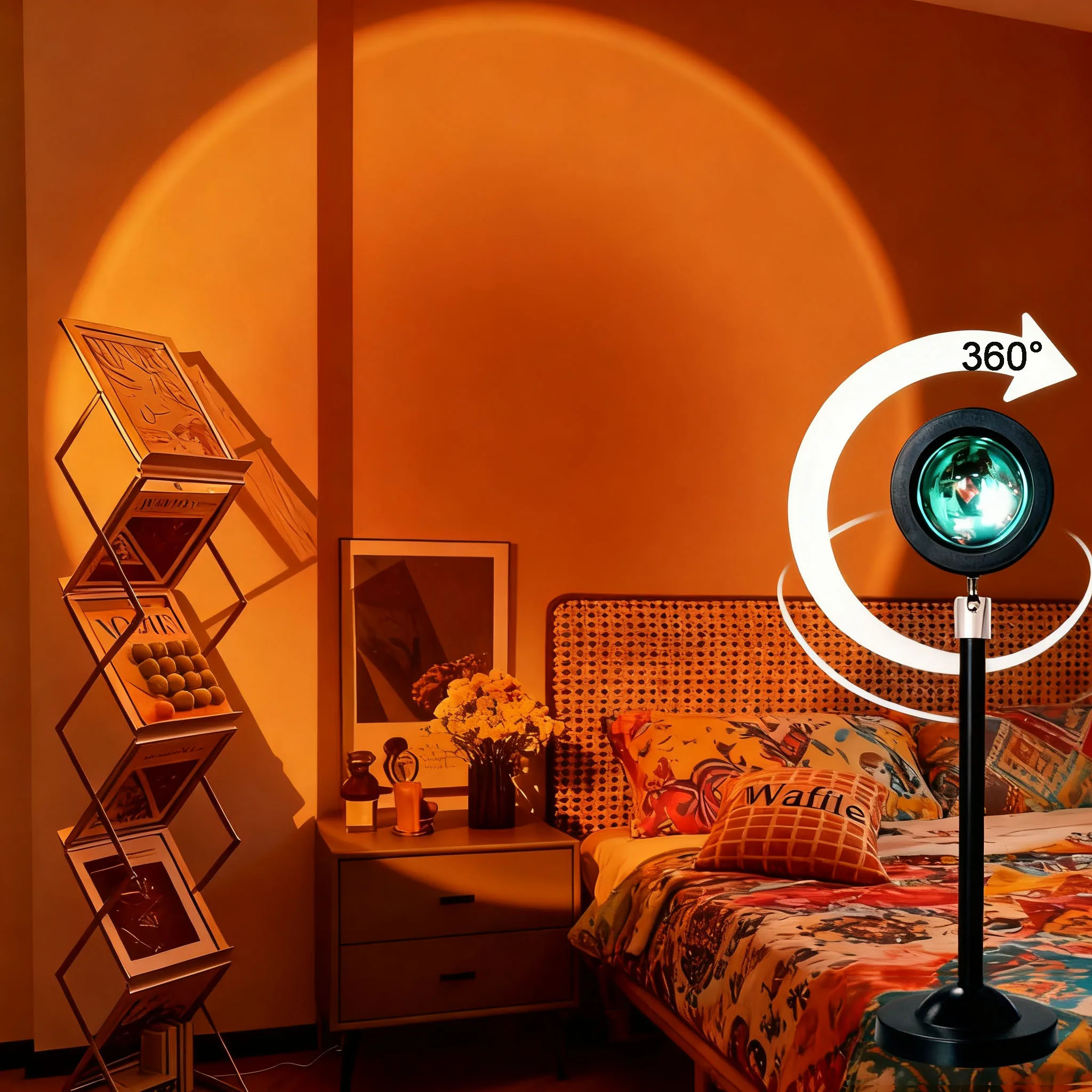 مصباح غروب الشمس RGB للتحكم عن بعد عبر USB - إضاءة ديكور منزلي محيطة ملونة، مصباح جمالي قابل للتعتيم ومتعدد الأوضاع لغرفة النوم، Liv